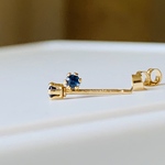 ✳︎14kgf✳︎ ブルーサファイアの一粒ピアス