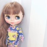 送料無料❤︎ビオラの浴衣セット《紺色》(ネオブライス・リカちゃんサイズ)