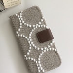 ミナペルホネン ＊linen beige＊ 携帯ケース手帳型
