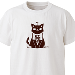 猫派【ホワイト】ekot Tシャツ <イラスト：おじや＞