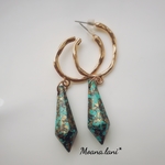 ターキーblue&goldフープポストピアス(チタンポストピアスのみ)