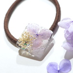 レジンのヘアゴム　紫陽花（ラベンダー）