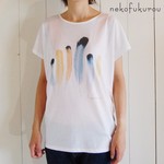フェザー　ドルマンTシャツ　ホワイト