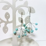 ターコイズブルー夏の小枝アクセサリーピアス＆イヤリング