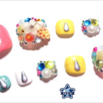 ペディキュアネイルチップ(フットネイル）－ビジューネイル・Colorful－