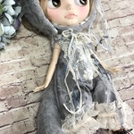 1300 灰色猫さんコーデ Blythe ブライス アウトフィット