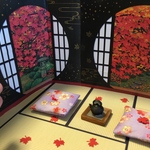 秋紅葉の情景畳の床セット☆☆ドールハウス、アンティーク、ミニチュア、インテリアに(*^_^*)