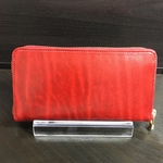 ラウンドファスナー長財布／革の宝石「ルガトショルダー  レッド」