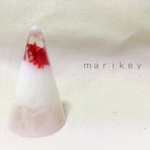 【送料無料】ドライフラワーのリングホルダー中 マーブルピンク