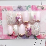  シェル花ネイル
