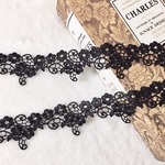 1m お花 ケミカルレース ブレード 黒 BK190730 ハンドメイド 手芸 素材 材料 DIY