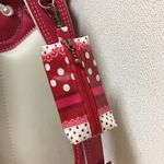 オーダーいただいた方専用☆キッズケータイも入る☆赤レース柄ランドセル用キーケース