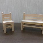 ミニチュア★木製家具★1/12スケール★ベンチセット