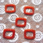 【vintage carnelian  glass garland ring +Turkishyean1m】40s vintage Rectangul czech slovakia  