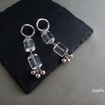 クリアガラス×シルバーピアス