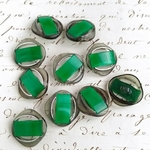 ■限定■10個入■17mm■ビンテージボタン (グリーンレトロ)　 [0723-11] ピアスに!
