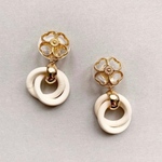 【 chimie vintage-734 】ヴィンテージフラワーとウッドリングのジュエリー