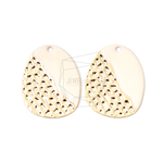 PDT-1995-G【2個入り】オーバルペンダント,oval Hammered Texture&Epoxy Pendan