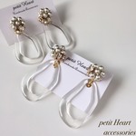 【再販3】2way♡ シャンパンシルバー×クリアパーツのきれいめイヤリング(ピアス)