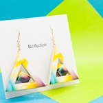 triangle cubeピアス/イヤリング小(yellow)