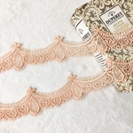 1m ロココ風 お花 ケミカルレース ブレード ピンクオレンジ BK190732 ハンドメイド 手芸 素材 材料 DIY