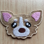 クリームチワワ刺繍 小