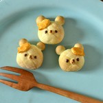 たいやきのせ🐻くまメロンパン ブローチ