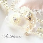 人気♡再々々々販*.∗̥⁺ブライダル*.∗̥⁺煌めくビジュー花嫁さまの紫陽花イヤリング/ピアス