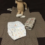 お出かけ用おむつ替えシート【猫×ドット】