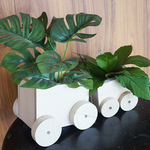 自由研究用☆夏休みの工作キット、２連トロッコ台車型植木プランター