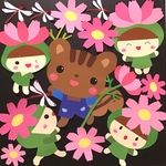 コスモスシリーズ中★ちょい大きめのコスモスの妖精♪りすさんと遠足 保育壁面飾り 保育園 幼稚園 
