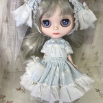 新作「ラパン＊ミントエンジェル」ワンピース（ポシェット付）ミミ付きヘアバンドの２点セット