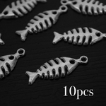 魚の骨チャーム　10個　シルバー