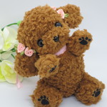 犬  プードル   テディベア  レッド   ぬいぐるみ  ハンドメイド