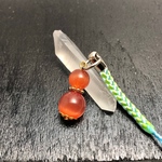パワーストーン/オレンジキャッツアイのひょうたん根付ストラップ/携帯ストラップ   