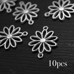 花のつなぎチャーム　10個　シルバー