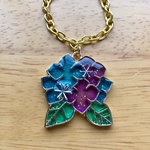 再々販 バッグチャーム 紫陽花 青紫