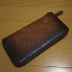 本革 メンズ 長財布 ロングウォレット ファスナー長財布 ブラウン