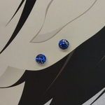 【3097】ぐんじょう青ラインGLラメ　小さいステンレスピアス 