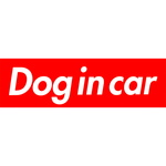 カーマグネット Dog in car　箱枠　赤