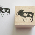 スタンプ／ゴム印／はんこ　「ウシの花ちゃん」 