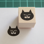 スタンプ／ゴム印／はんこ　「くろねこ　顔」 