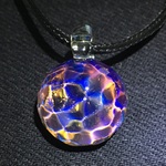 水紋ガラスペンダント 　パープルオレンジ