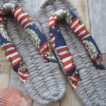布ぞうり：nobuwinさまご予約品＊silver gray25cm/American pop corn