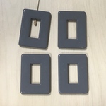 GRAY RECTANGLE RETRO ACRYL BEADS