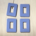 BLUE RECTANGLE RETRO ACRYL BEADS