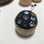 ピンクッション ネコ　リネン