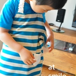 自分で着れる 子供 エプロン （ブルー）100～110※定形外無料  ［ 雑貨 布小物 子供 入園 入学  キッズ プレゼント お祝い ］