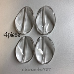 【4個入】 アクリルパーツ クリア 変形 25×37mm 【0005】