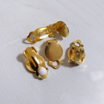 【卸売り】300個 平皿10mm 蝶バネ式 イヤリング ゴールド